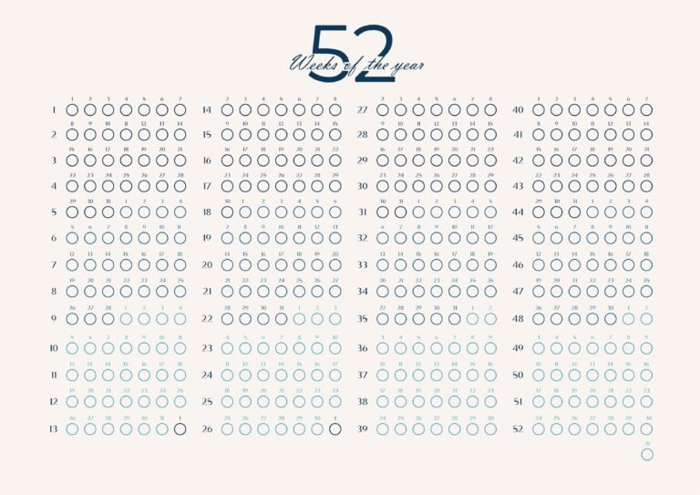 How Many Weeks in a Year? A Complete Guide How Many Weeks in a Year calendar guide showing 52 weeks and extra days